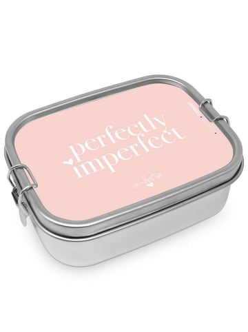 Design@Home Lunchbox "Perfectly Imperfect" in Rosa/ Silber - (B)16,5 x (H)6 x (T)14 cm