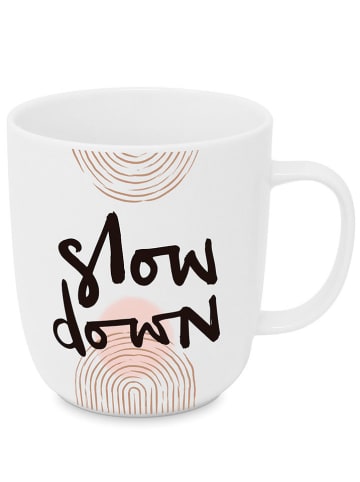 Design@Home Kubek jumbo "Slow down" w kolorze białym - 400 ml