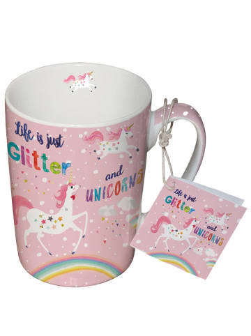 Design@Home Jumbotasse "Glitter & Unicorns" in Rosa - 250 ml