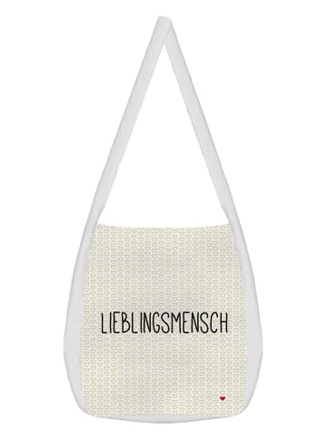 Design@Home Umhängetasche "Lieblingsmensch" in Creme - (L)75 x (B)39 cm