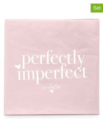 Design@Home 2-delige set: servetten "Perfectly Imperfect" lichtroze - 2x 20 stuks