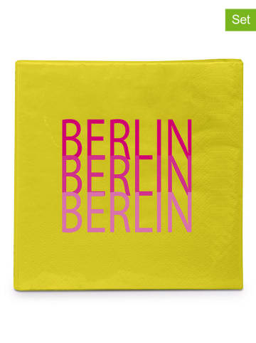 Design@Home 2-delige set: servetten "Berlin" geel - 2x 20 stuks