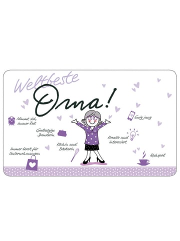 Design@Home Tablett "Weltbeste Oma" in Weiß/ Lila - (L)23,5 x (B)14,5 cm