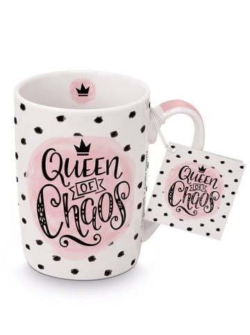 Design@Home Mok "Queen of Chaos" wit/lichtroze - 250 ml