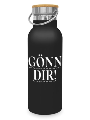 Design@Home Edelstahl-Trinkflasche "Gönn dir" in Schwarz - 500 ml