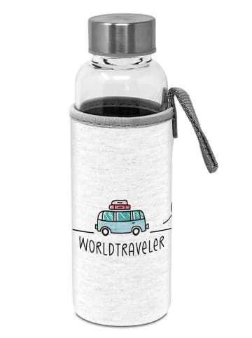 Design@Home Trinkflasche "Worldtraveler" in Weiß - 350 ml