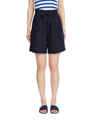 ESPRIT Leinen-Shorts in Dunkelblau