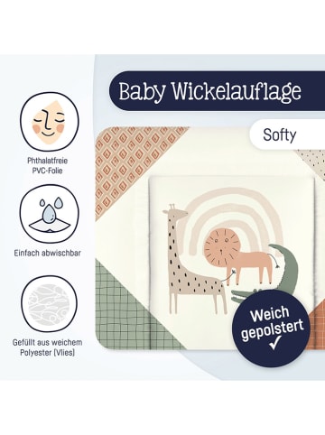 Julius Zöllner Wickelauflage "Softy Folie Wild Friends" in Bunt - (L)85 x (B)75 cm