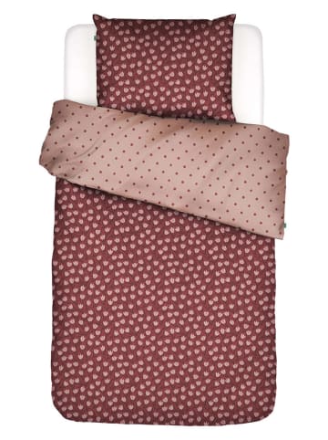 Essenza Perkal beddengoedset "Tulip Mania" rood/lichtroze