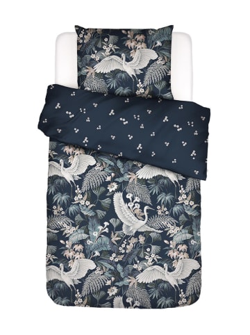 Essenza Satijnen beddengoedset "Diem" donkerblauw/crème