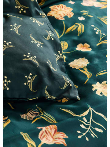 Essenza Poszewka satynowa "Odilia" w kolorze ciemnozielono-beżowym na poduszkę