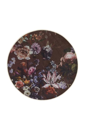 Essenza Laagpolig tapijt "Isabelle" bruin/lichtroze - Ø 90 cm
