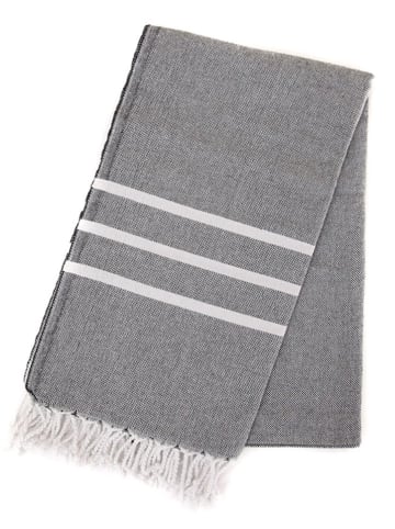 Towel to Go Hamamtuch in Schwarz/ Weiß - (L)180 x (B)100 cm