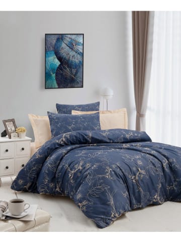 Colourful Cotton Beddengoedset donkerblauw/beige