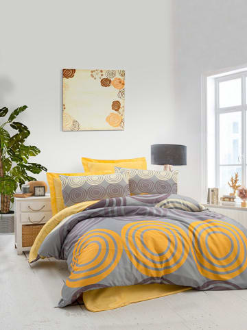 Colorful Cotton Beddengoedset grijs/geel