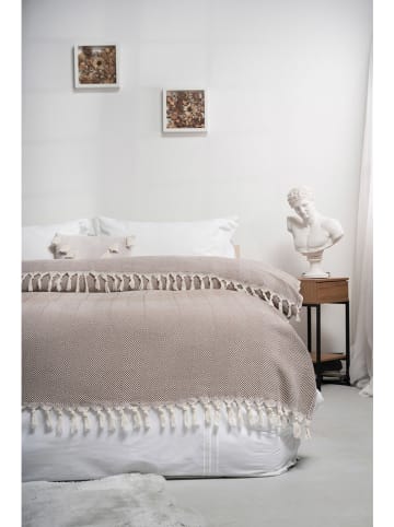 Colourful Cotton Bedsprei lichtbruin