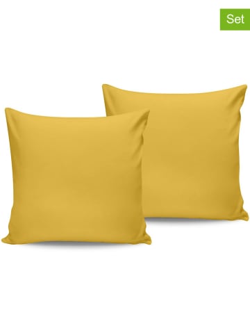 Colorful Cotton Poszewki renforcé (2 szt.) w kolorze żółtym na poduszkę