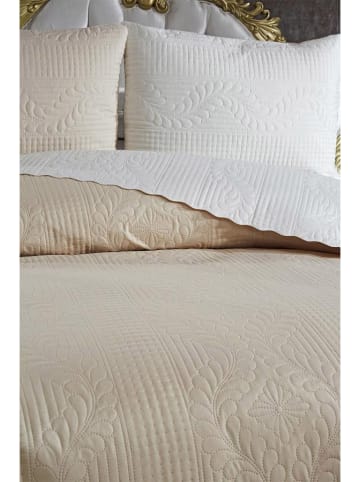 Colorful Cotton 3-delige bedspreiset "Sanem" beige/wit