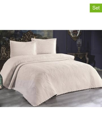 Colourful Cotton 3-delige bedspreiset "Sena" beige