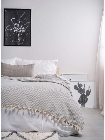 Colourful Cotton Tagesdecke "Zigzag" in Grau