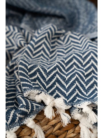 Colorful Cotton Narzuta "Zigzag" w kolorze niebieskim