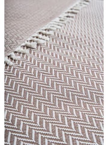 Colorful Cotton Tagesdecke "Zigzag" in Hellbraun