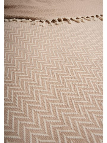 Colorful Cotton Tagesdecke "Zigzag" in Creme