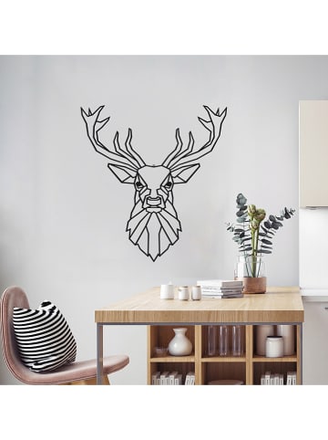 Uyart Home Wanddekoration "Deer" in Schwarz - (B)40 x (H)40 cm