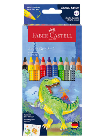 Faber-Castell Kleurpotloden "Jumbo Grip Dino" - 8 + 2 stuks
