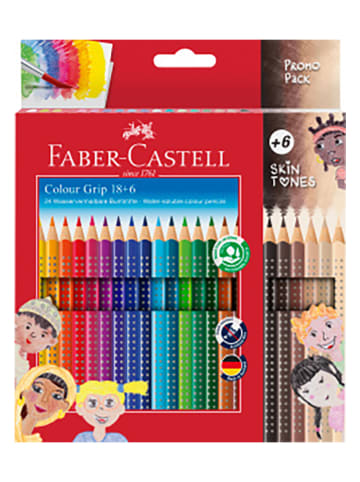 Faber-Castell Kleurpotloden "Colour Grip Skin Tones" à 18 + 6 stuks