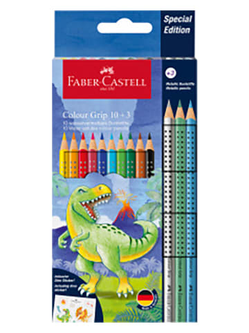 Faber-Castell Buntstifte "Colour Grip Dino" - 10 + 3 Stück