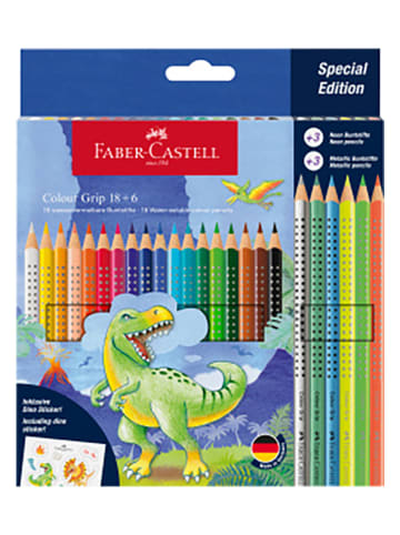 Faber-Castell Kleurpotloden "Colour Grip Dino" à 18 + 6 stuks
