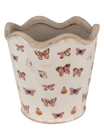 Clayre & Eef Blumentopf in Beige/ Rosa - (H)18 x Ø 19 cm