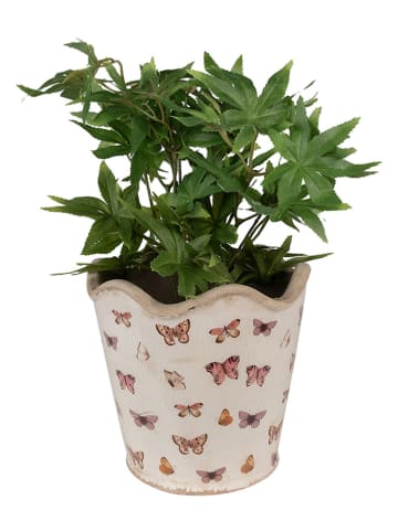 Clayre & Eef Bloempot beige/lichtroze - (H)18 x Ø 19 cm