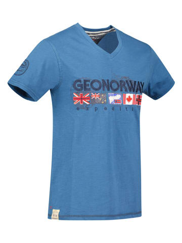 Geographical Norway Shirt in Blau