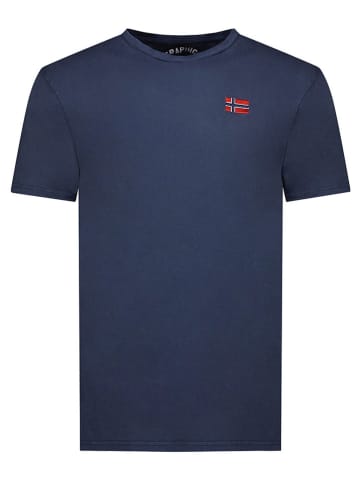 Geographical Norway Koszulka "Jactus" w kolorze granatowym