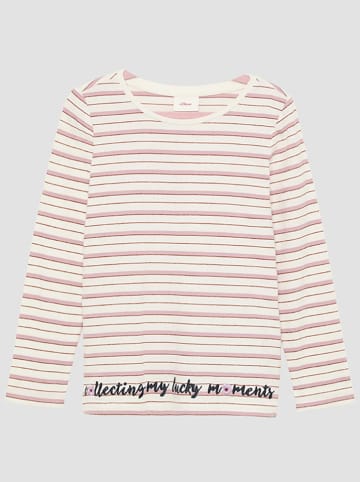 s.Oliver Longsleeve wit/lichtroze