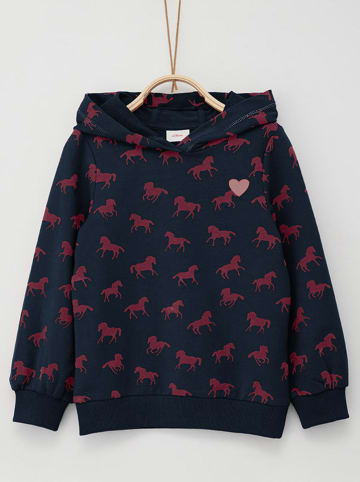 s.Oliver Hoodie in Dunkelblau/ Rot