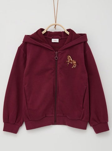 s.Oliver Sweatjacke in Bordeaux