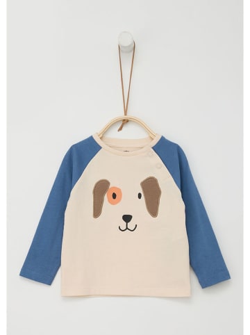 s.Oliver Longsleeve in Creme/ Blau
