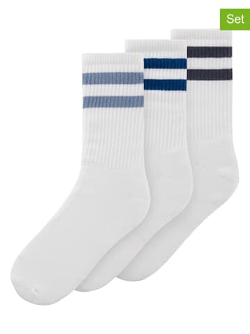 name it 3-delige set: sokken "Ryan" wit/blauw