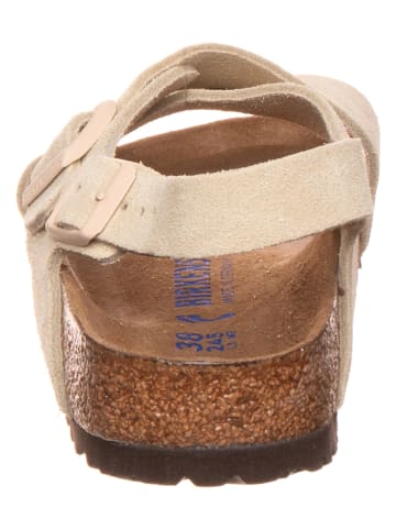 Birkenstock Leder-Sandalen "Tulum" in Beige - Weite S