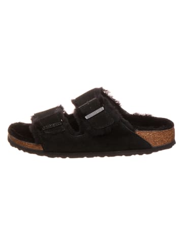 Birkenstock Leder-Pantoletten "Arizona" in Schwarz