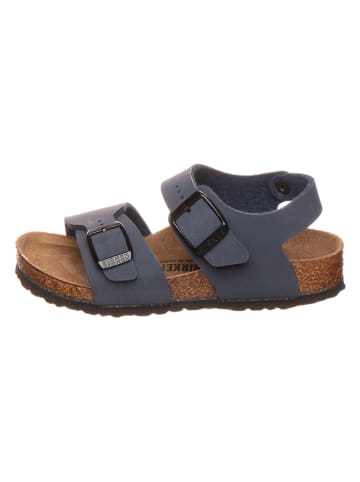 Birkenstock Leder-Sandalen "NY" in Blau - Weite S