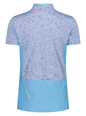 CMP Koszulka kolarska w kolorze jasnoróżowo-błękitnym
