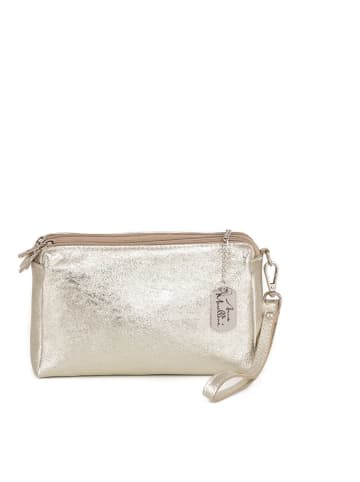Anna Morellini Leder-Clutch in Gold - (B)24 x (H)16 x (T)3 cm