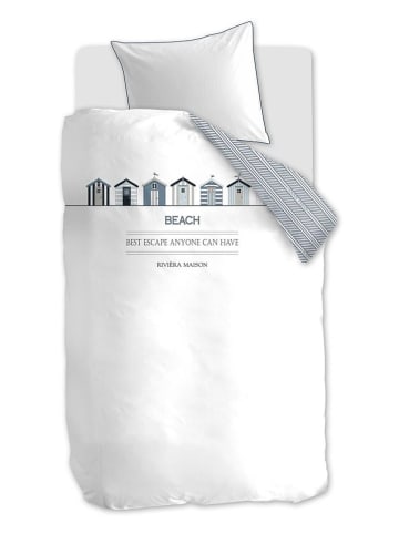 Rivièra Maison Kussensloop "Beach Cottage" wit/donkerblauw
