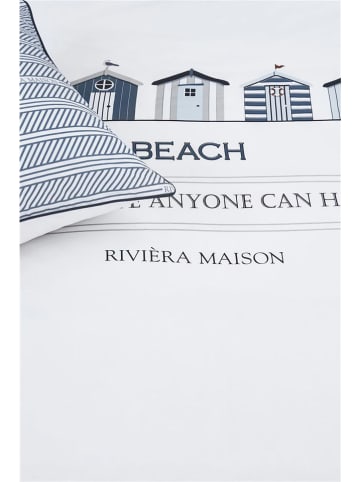 Rivièra Maison Kussensloop "Beach Cottage" wit/donkerblauw