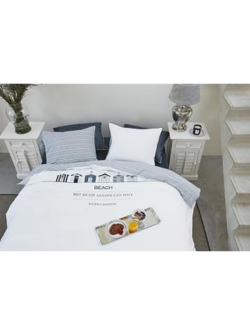 Rivièra Maison Kussensloop "Beach Cottage" wit/donkerblauw