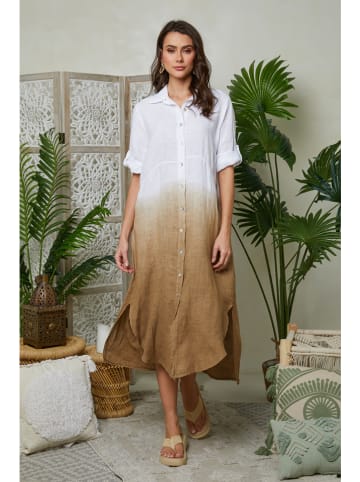Le Monde du Lin Leinen-Kleid in Hellbraun